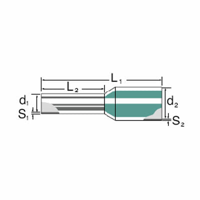 9019120000 H1,5/14D SW Wire-end ferrule, Standard, 10 mm, 8 mm, black