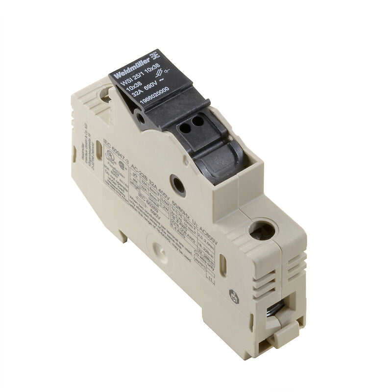 1966020000 Fuse terminal, Screw connection, dark beige, 25 mm², 32 A, 690 V, Number of connections: 2, Number of levels: 1, TS 35  WSI 25/1 10X38