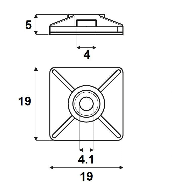1697950000 CBH 19/19 BK Cable ties WEIDMULLER, 19 x 19 mm, Plastic, 80 N