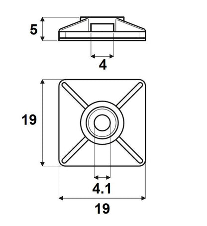 1697950000 CBH 19/19 BK Cable ties WEIDMULLER, 19 x 19 mm, Plastic, 80 N