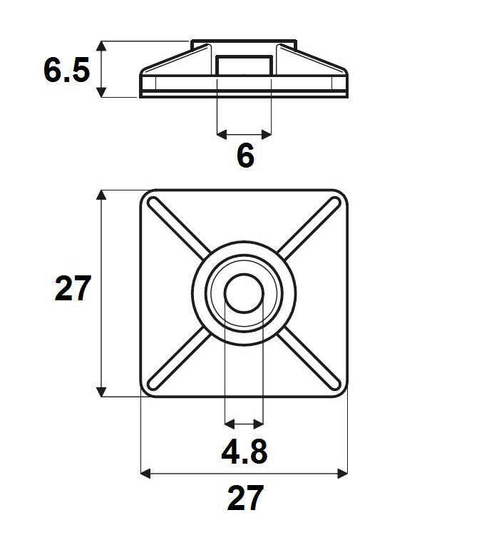 1289400000 CBH 27/27 NC Cable ties, WEIDMULLER 27 x 27 mm, Plastic, 80 N