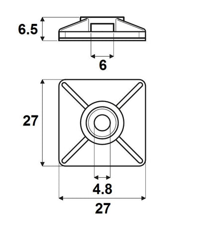 1289400000 CBH 27/27 NC Cable ties, WEIDMULLER 27 x 27 mm, Plastic, 80 N