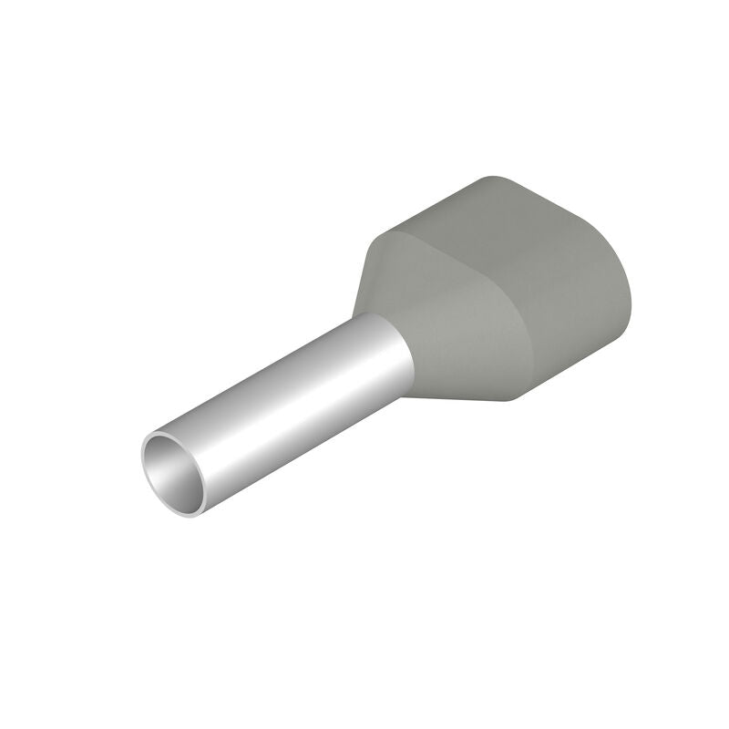 9037530000 Wire-end ferrule, Twin wire-end ferrule, 15 mm, 12 mm, grey