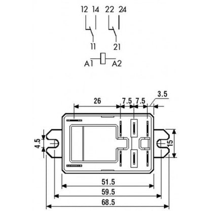 66.82.9.024.0000 FINDER POWER RELAY 24VDC COIL VOLTAGE. CURRENT 30A