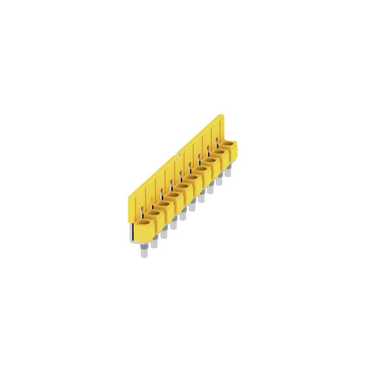 1052460000 Cross-connector (terminal), when screwed in, yellow, 63 A, Number of poles: 10, Pitch in mm (P): 9.90, Insulated: Yes, Width: 7.55 mm WQV 10/10