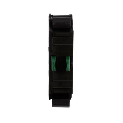 Eaton M22-K10 Contact Block, 22.5 mm, Front, Screw, Button: Black, NO, IP66, NEMA 4X, 13