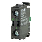 Eaton M22-K10 Contact Block, 22.5 mm, Front, Screw, Button: Black, NO, IP66, NEMA 4X, 13